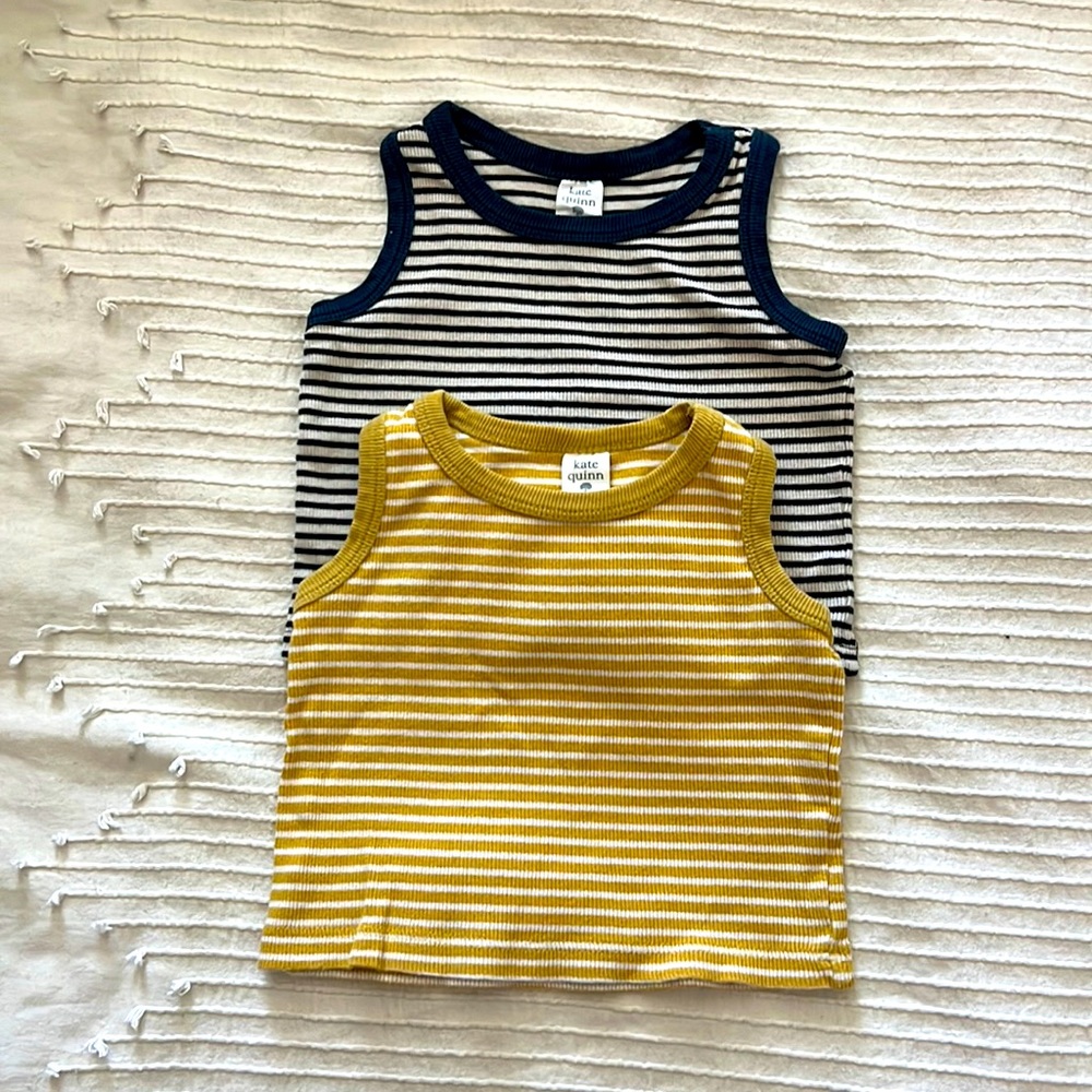 KATE QUINN EUC 6-12 Month Striped ribbed tank top bundle